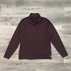 Vuori Mens Ease Performance Half 1/2 Zip Size Large Red Maroon Athleisure Top